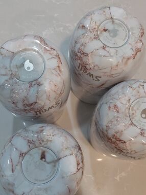 S'well White Marble Tumblers with Rose Gold Veining - Set of 4 Never Been Used